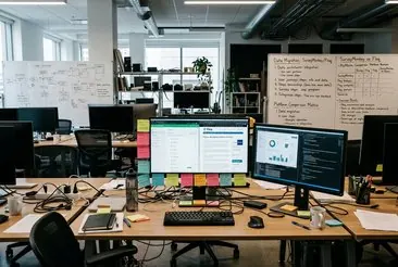 Several survey platform interfaces are open on a desktop monitor